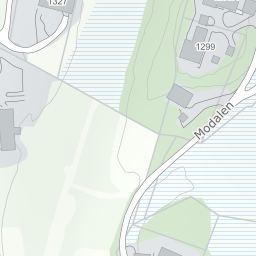 kart modalen Modalen 1327, 5729 Modalen på 1881 kart